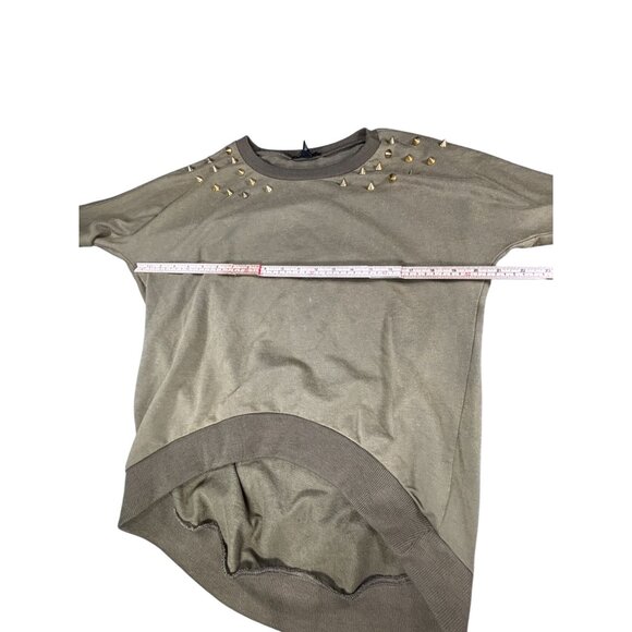 Gold Studded Olive Sweatshirt Pullover By Forever 21 Medium Size - Picture 7 of 9